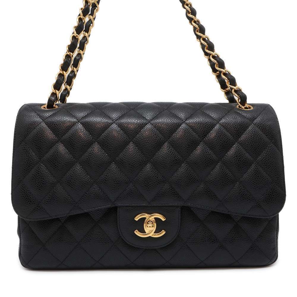 Chanel Matelasse 30 Coco Mark Caviar Skin Shoulder Bag Black